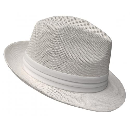 Bruno Capelo White Straw Fedora Straw Dress Hat BC-551